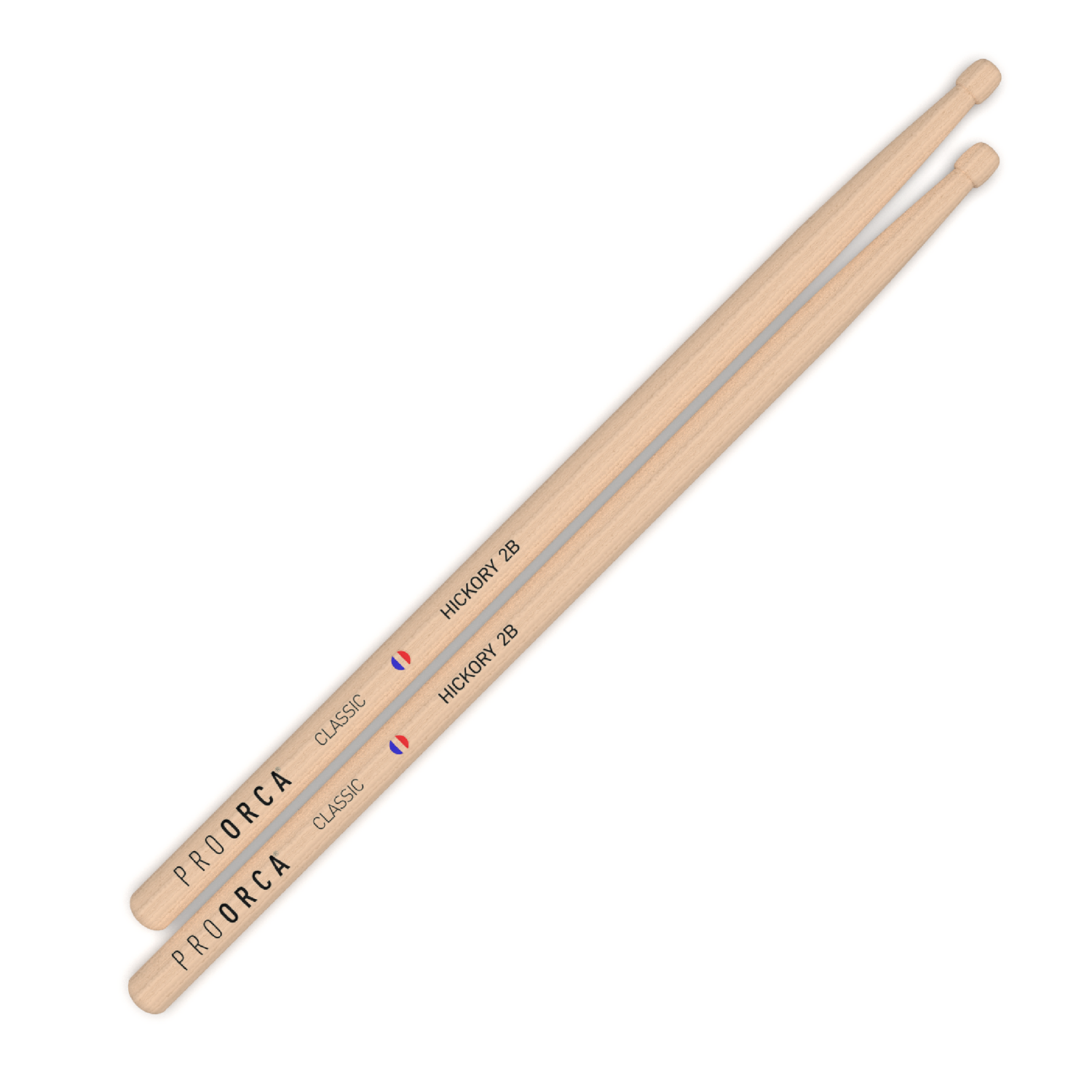 Paire Baguettes Batterie 5B ProOrca - Made In France, 100% Hickory Américain, Non Verni, Pour Jazz Métal Rock - Adhérence Naturelle Et Son Précis