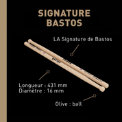 Signature Bastos - Baguettes de batterie hickory
