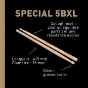 Special 5BXL - hickory drumsticks