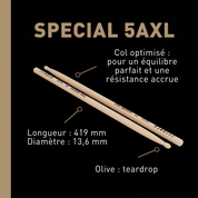 Special 5AXL - hickory drumsticks