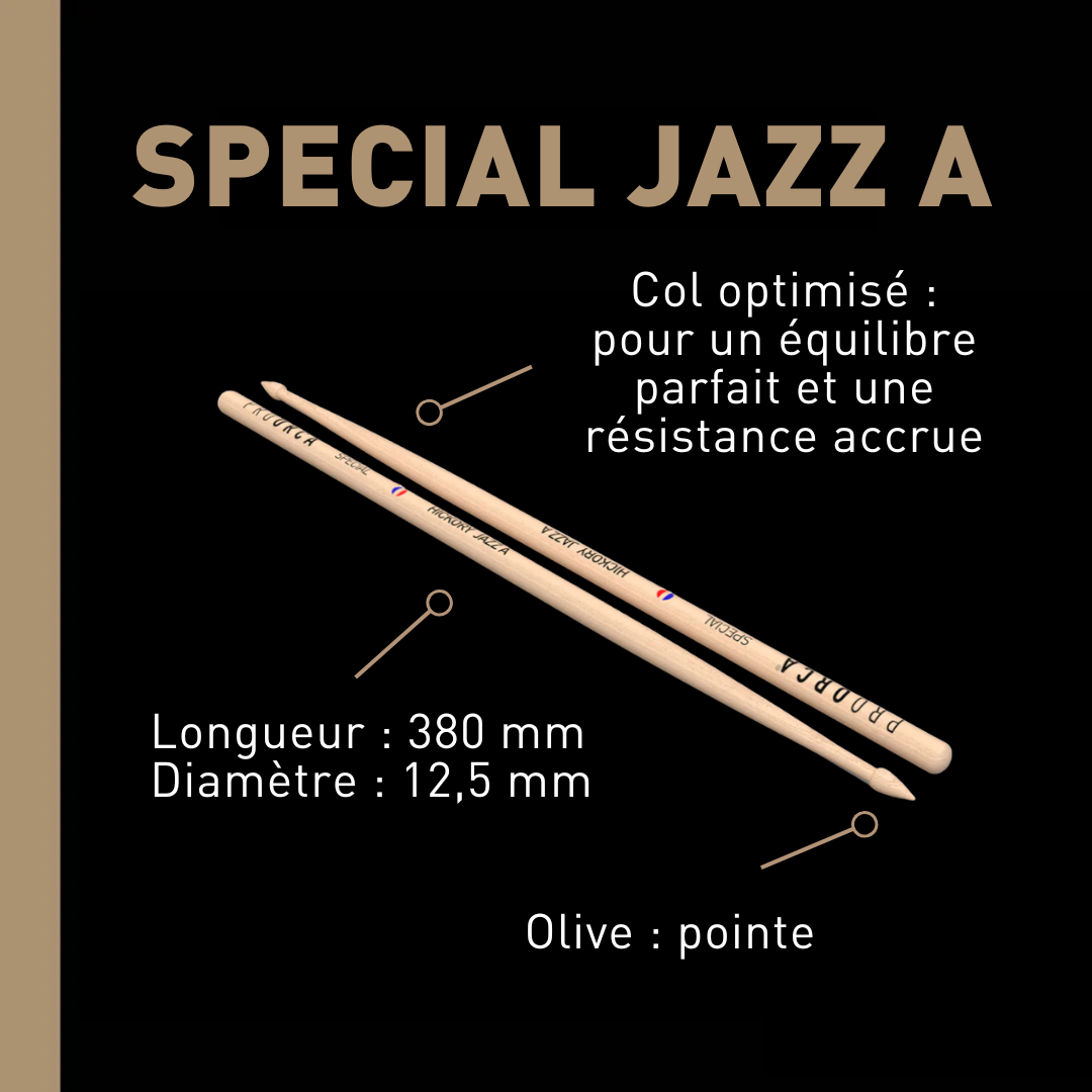 Special Jazz A - Baguettes de batterie hickory