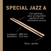 Special Jazz A - Baguettes de batterie hickory