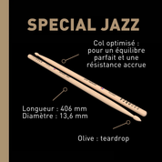 Special Jazz - Baguettes de batterie hickory