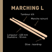 Marching L - hickory drumsticks