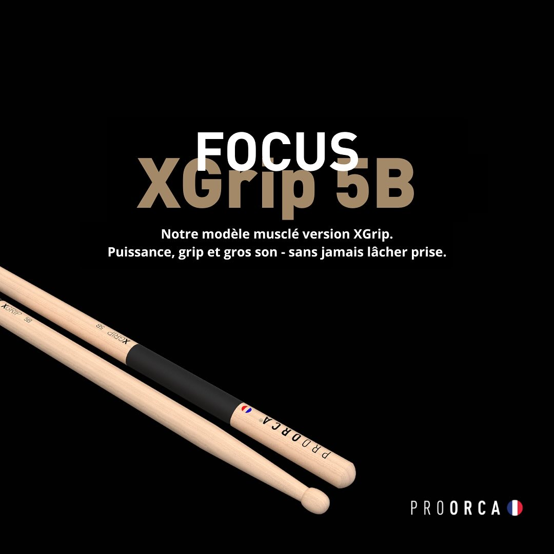 XGrip 5B - Baguettes de batterie hickory