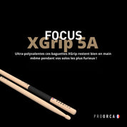 XGrip 5A - Baguettes de batterie hickory