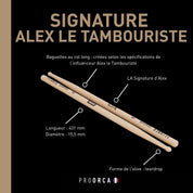 Signature Alex Le Tambouriste - Baguettes de batterie hickory