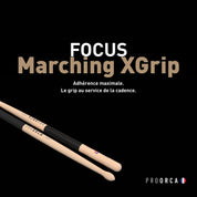 Marching XGrip - Baguettes de tambour hickory