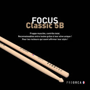 Classic 5B - Baguettes de batterie hickory
