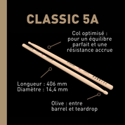 Drumstick 5A - baguettes de batterie