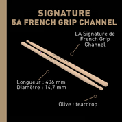 Signature 5A French Grip Channel x ProOrca - drumsticks