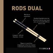 Rods Dual - Fagots en hêtre français