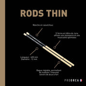 Thin Rods - hickory drumsticks