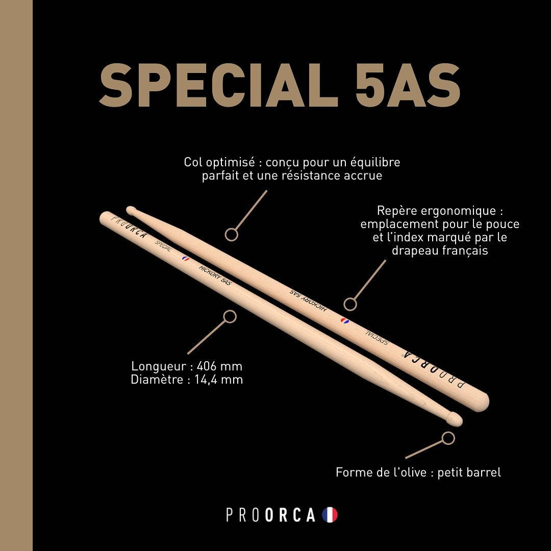 Special 5AS - Baguettes de batterie hickory