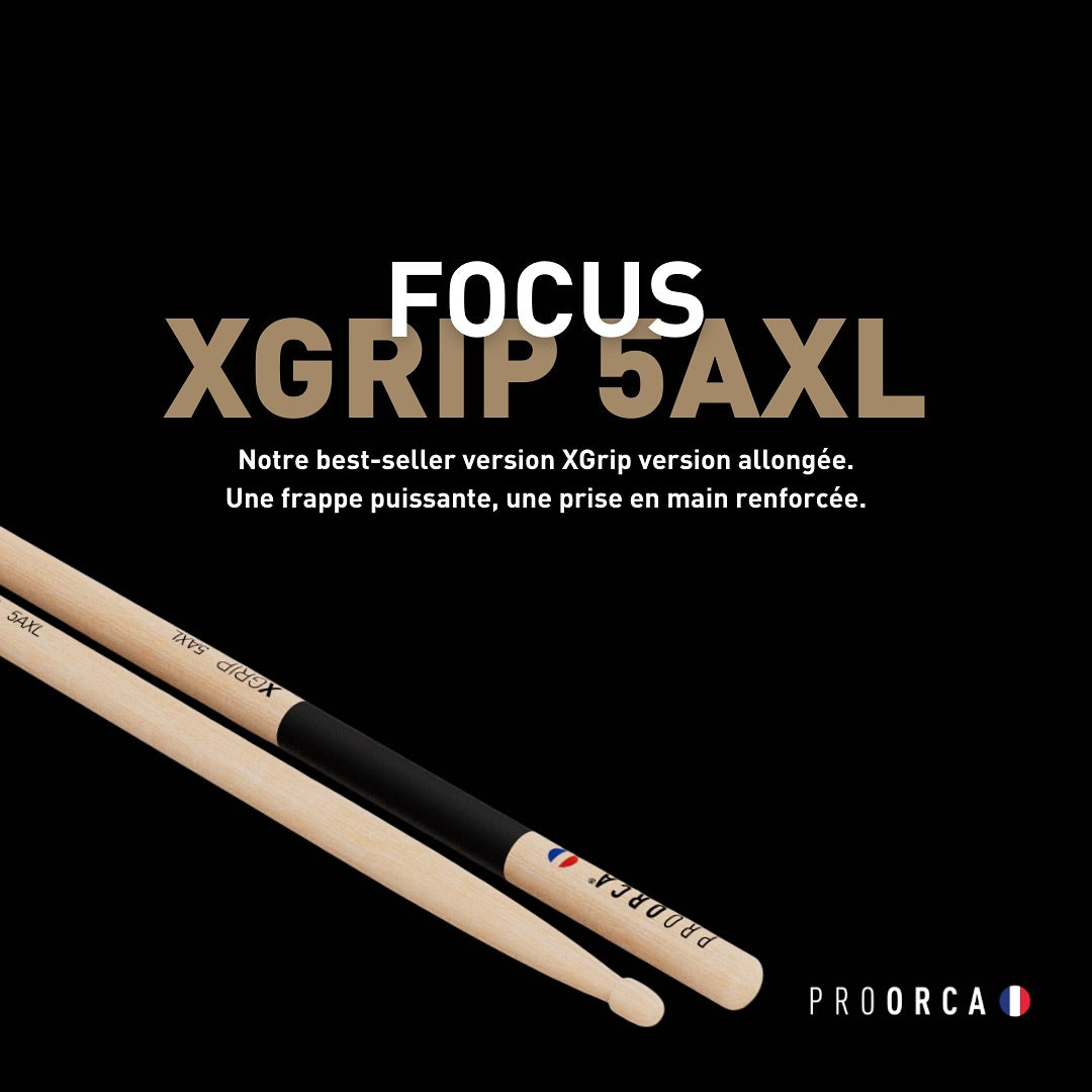 XGrip 5AXL - hickory drumsticks