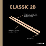 Classic 2B - hickory drumsticks