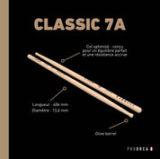 Classic 7A - hickory drumsticks