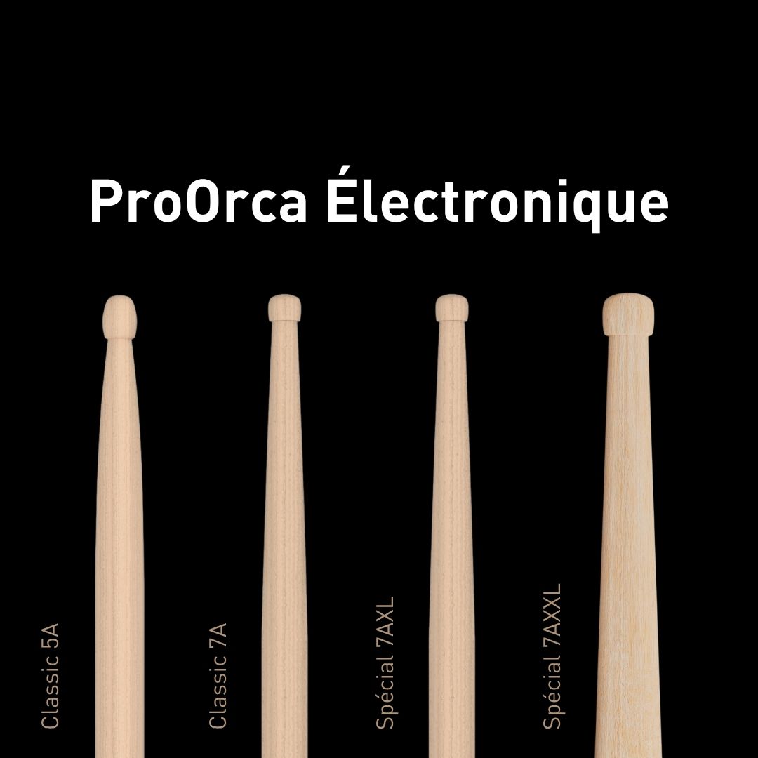 Les pads, c’est bien. Mais pas avec du bon matos. Nos baguettes 5A et 7A sont parfaites pour les batteries électroniques.